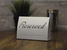 img 2 attached to 📇 Pack of 20 Rustic Reserved Table Signs with Customizable Name Line - Ideal for Weddings - Elegant White Reserved Signs - Essential Wedding Accessories - Tent Cards for Reserving Seats & Places - Perfect Place Cards for Parties & Events