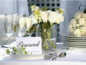 img 1 attached to 📇 Pack of 20 Rustic Reserved Table Signs with Customizable Name Line - Ideal for Weddings - Elegant White Reserved Signs - Essential Wedding Accessories - Tent Cards for Reserving Seats & Places - Perfect Place Cards for Parties & Events