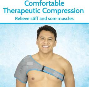 img 2 attached to 🤕 Arctic Flex Shoulder Ice Pack Brace - Cold Reusable Cool Gel Wrap for Tendonitis & Rotator Cuff Pain Relief