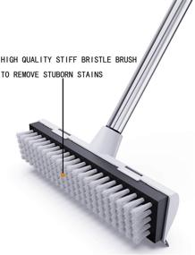 img 2 attached to 🧹 Versatile 2-in-1 Floor Scrub Brush & Squeegee - Long 49 Inch Handle, Stiff Bristles - Ideal for Tile, Bathroom, Tub, Bathtub, Grout, Patio Cleaning