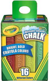 img 1 attached to Набор мелков для рисования на асфальте Crayola Washable Sidewalk Chalk - 16 разноцветных цветов (упаковка из 8 штук): веселые принадлежности для рисования и живописи на свежем воздухе