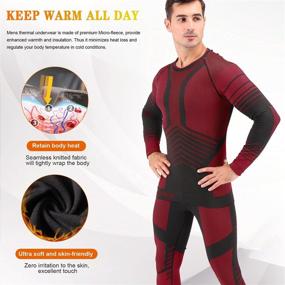 img 2 attached to 🧥 MeetHoo Men’s Thermal Underwear Set – Compression Base Layer for Cold Weather Running and Skiing