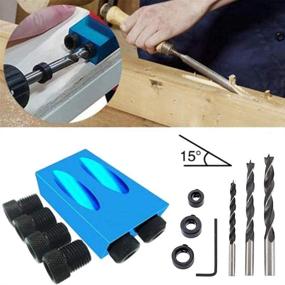 img 1 attached to 🔨 Woodworking Angle Drilling Holes: Pocket Hole Jig, Dowel Drill Joinery Kit (15 Degree), 6/8/10mm Drive Adapter, Carpenters' Woodwork Guides Joint Angle Tool