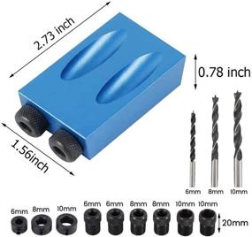 img 3 attached to 🔨 Woodworking Angle Drilling Holes: Pocket Hole Jig, Dowel Drill Joinery Kit (15 Degree), 6/8/10mm Drive Adapter, Carpenters' Woodwork Guides Joint Angle Tool