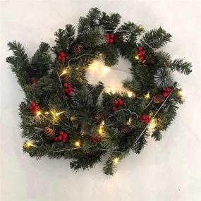 img 1 attached to 6-Foot ODOMY Christmas Garland with Lights | Pine Artificial Garland for Indoor/Outdoor Wedding, Holiday & Party Decorations | Tinsel Ornaments, Christmas Tree Decor (6Ft with Lights)