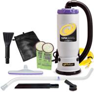 proteam super quartervac commercial backpack vacuum cleaner with small business tool kit - hepa media filtration, 10 quart, corded logo