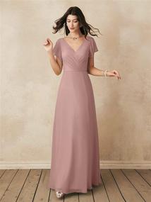 img 1 attached to ALICEPUB Chiffon Bridesmaid Dresses Evening Women's Clothing and Dresses