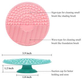 img 2 attached to 🧼 Efficient Silicone Makeup Brush Cleaning Mat - Portable & Colorful Scrubber with Suction Cup