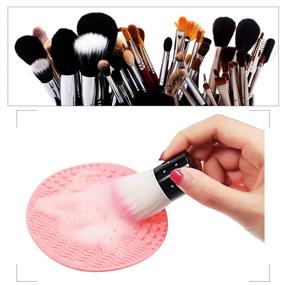 img 3 attached to 🧼 Efficient Silicone Makeup Brush Cleaning Mat - Portable & Colorful Scrubber with Suction Cup