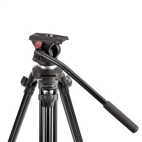 img 1 attached to 🎥 Professional Aluminum Video Tripod - 65", Heavy Duty with Fluid Head by Amazon Basics