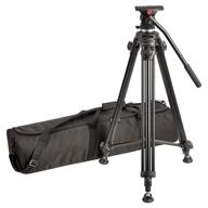 🎥 professional aluminum video tripod - 65", heavy duty with fluid head by amazon basics logo