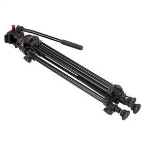 img 2 attached to 🎥 Professional Aluminum Video Tripod - 65", Heavy Duty with Fluid Head by Amazon Basics