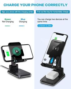 img 2 attached to 🔌 Jolameceni 2-in-1 Dual Wireless Charger Stand - Fast Charging for iPhone 11/Pro/Max & AirPods Pro - Samsung Galaxy S20/S10 Compatible - Adjustable Black Design