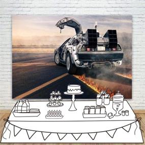 img 3 attached to Backdrop Background Decoration Delorean Birthday