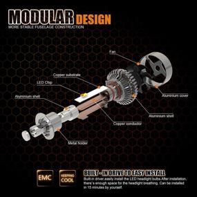 img 1 attached to 💡 H1 LED лампы для фар - набор для преобразования Car Work Box, 20000LM 120W 6000K ультраяркие чипы CSP