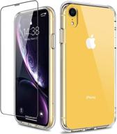 📱 giika iphone xr case with screen protector | clear heavy duty protective case for girls, women | shockproof hard pc back cover with slim tpu bumper | phone case compatible with iphone xr logo