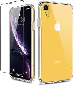 img 4 attached to 📱 GiiKa iPhone XR Case with Screen Protector | Clear Heavy Duty Protective Case for Girls, Women | Shockproof Hard PC Back Cover with Slim TPU Bumper | Phone Case Compatible with iPhone XR