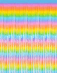 img 4 attached to 🌈 Pack of 2 Shiny Rainbow Foil Fringe Curtains, 3.2 x 8.2 feet Metallic Tinsel Rainbow Streamers for Photo Booth Backdrop, Ideal for Birthday, Wedding, Holiday, Celebration, Bachelorette Party Decorations