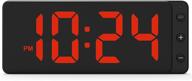 🕰 enhance your décor with the led digital wall clock: large display, big digits, auto-dimming, 12/24hr format, battery backup – silent wall clock for farmhouse, kitchen, living room, bedroom, classroom, office (red) logo