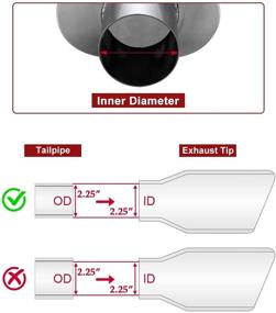 img 2 attached to Upower Exhaust Inlet Outlet Stainless Replacement Parts and Exhaust & Emissions