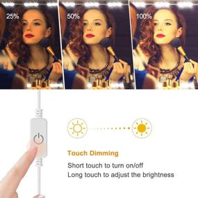 img 2 attached to 💡 Hollywood Style LED Vanity Mirror Lights Kit: DIY Dimmable Lighting with Touch Dimmer, Waterproof IP67 Under Cabinet Lighting for Kitchen, 6.5FT/20W-60leds, Daylight White