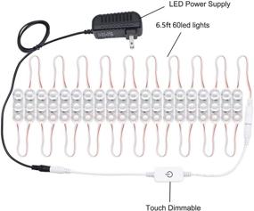 img 3 attached to 💡 Hollywood Style LED Vanity Mirror Lights Kit: DIY Dimmable Lighting with Touch Dimmer, Waterproof IP67 Under Cabinet Lighting for Kitchen, 6.5FT/20W-60leds, Daylight White