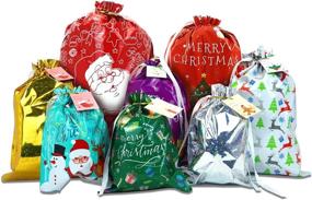 img 4 attached to 🎁 Children's Assorted Christmas Drawstring Wrapping