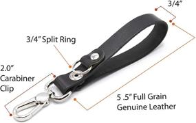 img 3 attached to 🔑 Handcrafted Leather Keychain with Carabiner Clip: Essential Men's Accessories