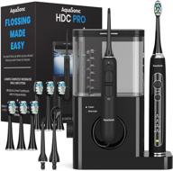 💦 aquasonic home dental center pro – ultimate oral care set – ultrasonic electric toothbrush & water flosser combo – brighter teeth & improved gum health – black series pro + oral irrigator logo