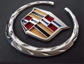 img 3 attached to 🚘 Guzetop 6" Cadillac Front Grille Emblem: Chrome Color Hood Badge Logo - Stylish Symbol for a Distinct Look