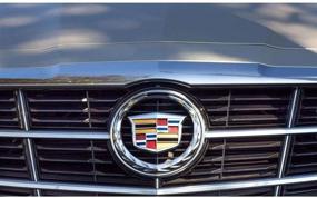 img 4 attached to 🚘 Guzetop 6" Cadillac Front Grille Emblem: Chrome Color Hood Badge Logo - Stylish Symbol for a Distinct Look