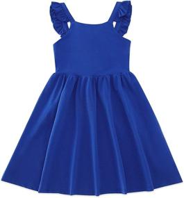 img 4 attached to Charming Little Girls Vintage Sundress: Sleeveless Casual Dress for Kids 3-7 Years