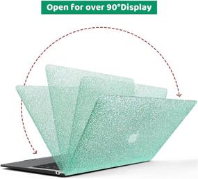 img 1 attached to 🎉 Sparkly PU Leather MacBook Air 13 inch Case - Anban Compatible with Model A1466 A1369 (2010-2017), Mint Green Hard Shell Protective Laptop Case with Keyboard Cover