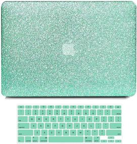 img 4 attached to 🎉 Sparkly PU Leather MacBook Air 13 inch Case - Anban Compatible with Model A1466 A1369 (2010-2017), Mint Green Hard Shell Protective Laptop Case with Keyboard Cover