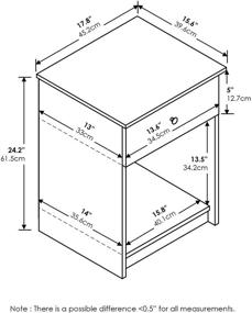 img 3 attached to FURINNO Lucca Nightstand 1 Pack French Furniture