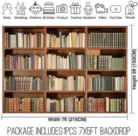 img 3 attached to 📚 Versatile Allenjoy 7x5ft Fabric Bookshelf Backdrop: Perfect for School Library, Video Recording & Graduation Photoshoots!