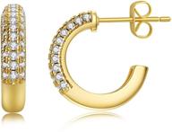 stylish and lightweight corn chunky mini hoop earrings – small gold hoops for women & girls - 14k gold plated cz open hoops logo