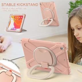 img 2 attached to 📱 BRAECNstock iPad 10.2 Case for Kids 2021/2020/2019: Shockproof & Feature-Packed iPad 9th 8th 7th Generation Gen Case with Kickstand, Shoulder Strap, Screen Protector, Pencil Holder & More!