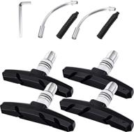 🚴 high-quality v bike brake pads set with accessories - hex nuts, spacers, and l tool - 70mm - including 2 brake noodles cable guide tubes and rubber boots - ultimate bicycle riding set logo