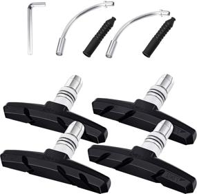 img 4 attached to 🚴 High-Quality V Bike Brake Pads Set with Accessories - Hex Nuts, Spacers, and L Tool - 70mm - Including 2 Brake Noodles Cable Guide Tubes and Rubber Boots - Ultimate Bicycle Riding Set