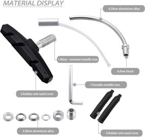 img 2 attached to 🚴 High-Quality V Bike Brake Pads Set with Accessories - Hex Nuts, Spacers, and L Tool - 70mm - Including 2 Brake Noodles Cable Guide Tubes and Rubber Boots - Ultimate Bicycle Riding Set