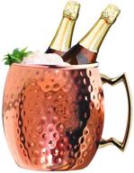 🍾 jolitac copper ice bucket: 5 quart party cooler with carry handle for wine, champagne, beer - 5l rose gold логотип