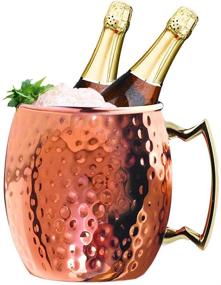 img 4 attached to 🍾 Jolitac Copper Ice Bucket: 5 Quart Party Cooler with Carry Handle for Wine, Champagne, Beer - 5L Rose Gold