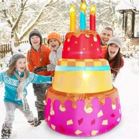 img 2 attached to 🎉 Colorful 6 Ft High Happy Birthday Cake Inflatables: Perfect for Indoor/Outdoor Parties & Celebrations