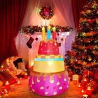 🎉 colorful 6 ft high happy birthday cake inflatables: perfect for indoor/outdoor parties & celebrations логотип