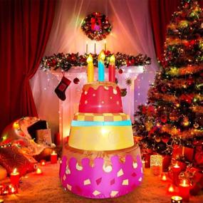 img 4 attached to 🎉 Colorful 6 Ft High Happy Birthday Cake Inflatables: Perfect for Indoor/Outdoor Parties & Celebrations