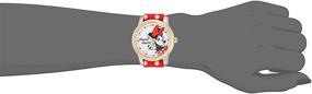 img 3 attached to 🕰️ Disney Minnie Mouse Ladies Two-Tone Alloy Watch, Reversible Red & White Polka Dot Strap, W002882