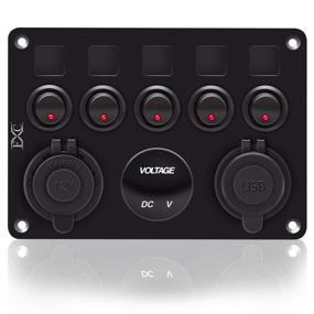 img 3 attached to FXC 5 Gang Rocker Switch Panel With Dual USB Slot Socket 5V 4