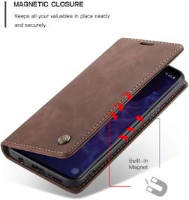 img 2 attached to 📱 Sleek Coffee Samsung Galaxy S9 Wallet Case with Magnetic Stand and Card Slots