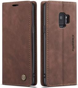 img 4 attached to 📱 Sleek Coffee Samsung Galaxy S9 Wallet Case with Magnetic Stand and Card Slots